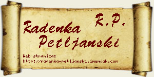 Radenka Petljanski vizit kartica